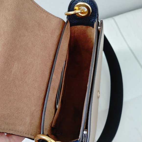 Coach C8744 Kleo Shoulder Bag 17 In Colorblock Gold/Marble Blue Multi. Coach C8744 Kleo Shoulder Bag 17 In Colorblock Gold/Marble Blue Multi.